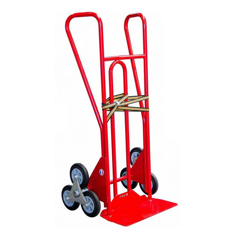 Diable 250 kg bavette fixe roues étoiles 3x160 mm caoutchouc - Fimm