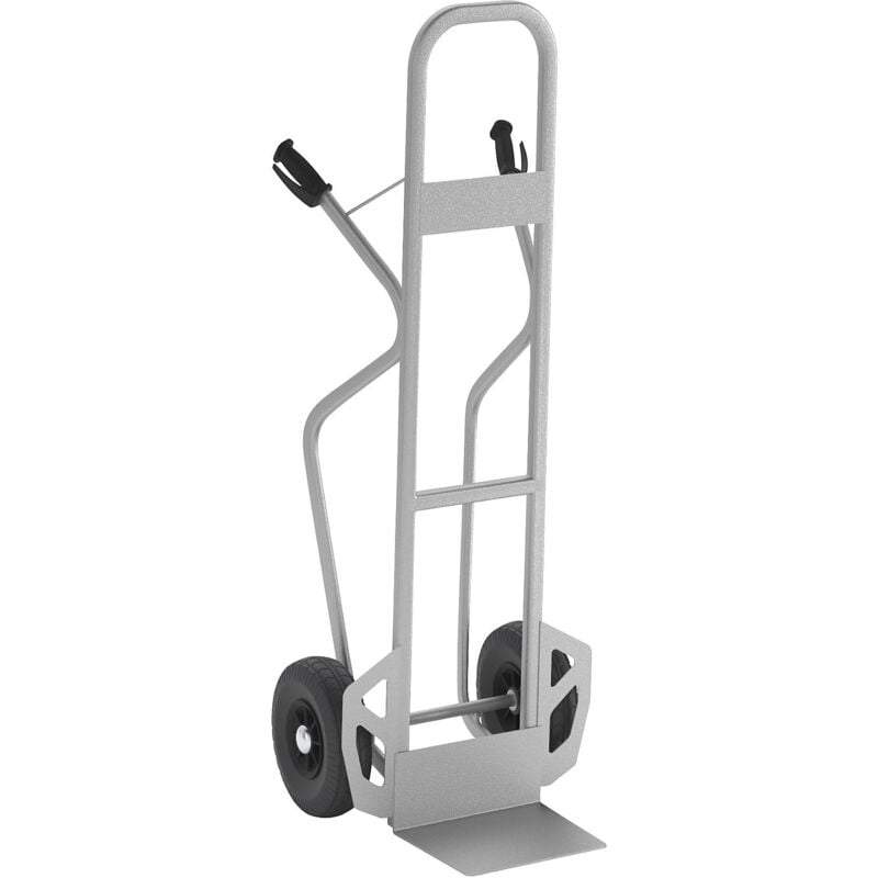 Diable en acier support en l, maximum 350kg,avec roues pneumatiques Matador