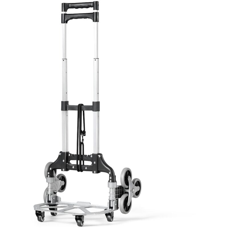 Diable Pliable en Aluminium Chariot de Transport Bande Elastique Réglable 3 Positions Poignée Télescopique Capacité 80kg CW3206 design in