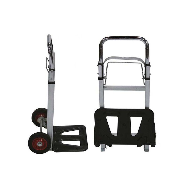 Diable pliant et télescopique - Charge 90kg - Roues en Caoutchouc - AT90