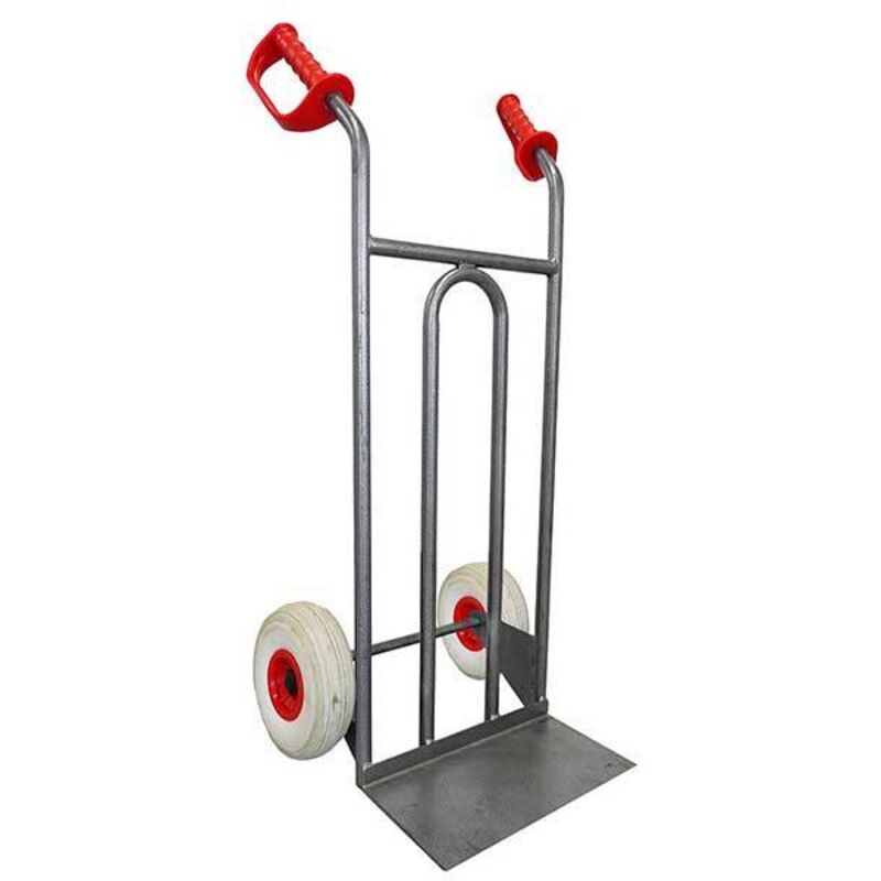 Diable acier DDPO2-RINC tablier droit 250kg roues premium increvables poignée ouverte