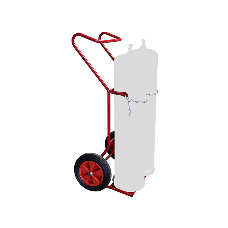 Diable-manutention - Diable porte-bouteilles pour chantier - 2 bouteilles - Roues caoutchouc - 810007956