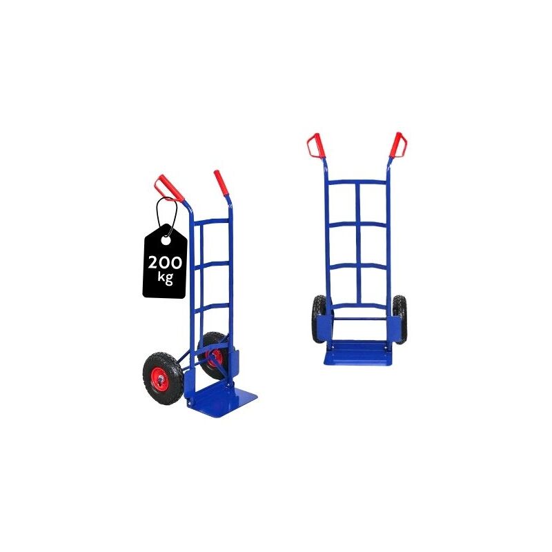 Diable ODIN HxLxP 115x54,5x44,5cm Capacité de charge 200kg Pneus à air Bleu