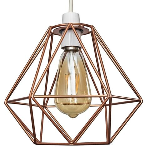 Diablo Modern Geometric Copper Metal Basket Cage Ceiling Pendant Light Shade