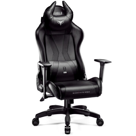 Diablo X-Horn 2.0 Gaming Stuhl Computerstuhl ergonomischer Bürostuhl Gamer Chair Schreibtischstuhl Schwarz: King Size