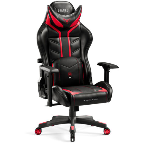 Diablo X-Ray Gaming Stuhl Computerstuhl ergonomischer Bürostuhl Gamer Chair Schreibtischstuhl Schwarz-Rot: Normal Size