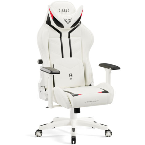 Diablo X-Ray Gaming Stuhl Computerstuhl ergonomischer Bürostuhl Gamer Chair Schreibtischstuhl Weiß: Normal Size