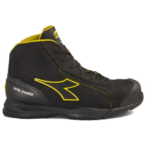 Diadora – Chaussures de travail mid S3 HRO SRC ESD – Nubuck soie hydrofuge – Semelle anti-perforation K Sole – Confort 11 – Taille 40 (EU) – Noir