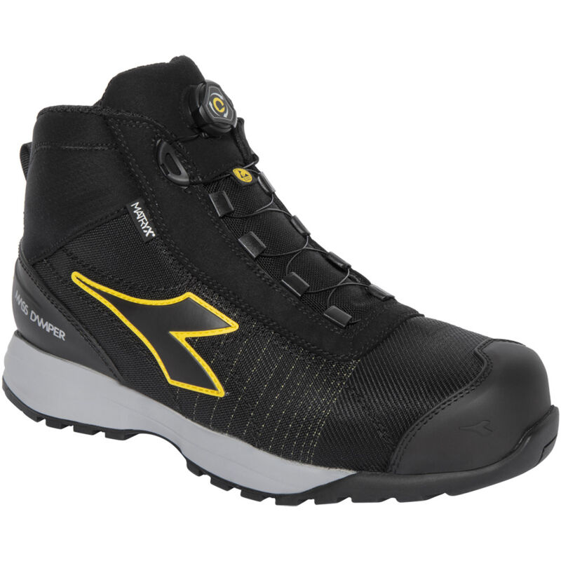 Image of Diadora Glove MDS Matryx Quick Mid S3 HRO SRC ESD Arbeitsschuhe - 39 EU - Schwarz / Gelb