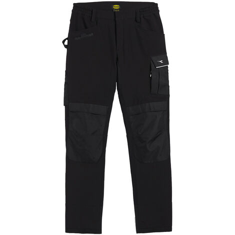 Diadora Utility Pant Carbon Softshell Perf Arbeitshose - XL - Schwarze