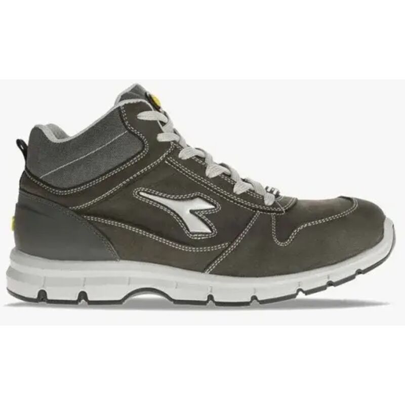 Scarpa Antinfortunistica Alta Grigia In Nubuk Pull Up Idrorepellent...