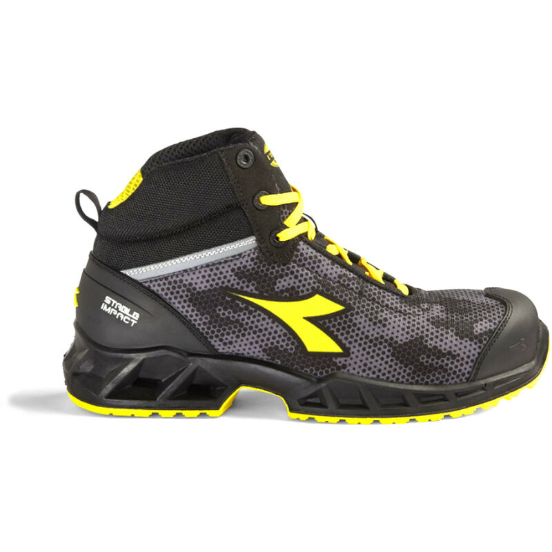 Image of Scarpe antinfortunistiche Diadora Shark Stable Impact Mid S3 src esd - 48 - Nero/Grigio - Nero/Grigio