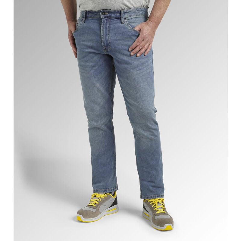 Jean de travail élastique 5 poches stone - Bleu lavé m/l - 42/44 - us (32)