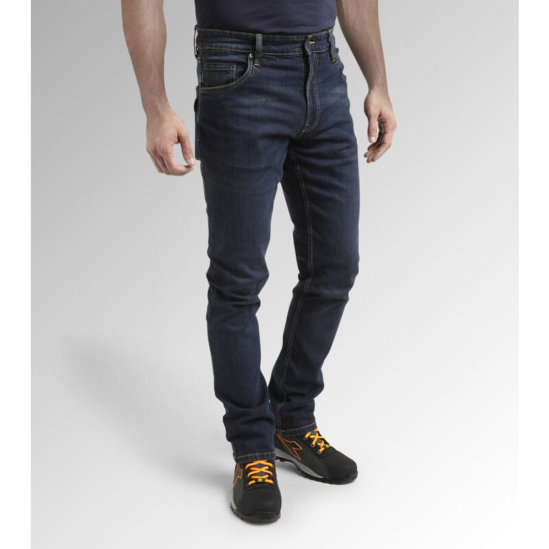 Jean de travail élastique 5 poches STONE - Bleu denim M/L - 42/44 - US (32)
