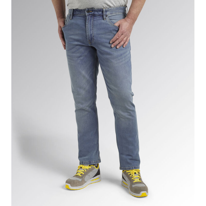 Diadora - Utility stone 5 pkt Pantalon Jeans de travail stretch - 38 - Bleu clair