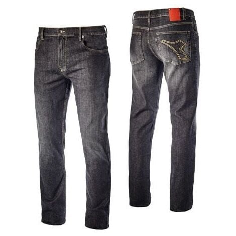 Diadora Utility STONE 5 PKT Pantaloni Jeans da lavoro elasticizzati neri - 34 - L/XL - Nero