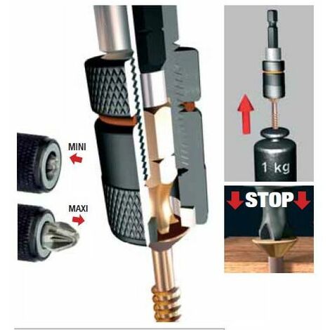 Diager – Porte-embout de visseuse 60 mm – Double aimants pour maintien optimal – Compatible embouts hexa 1/4″ – Système réglable en profondeur