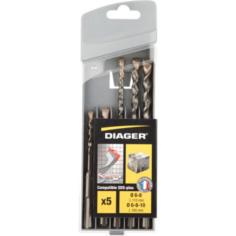 Diager Serie di Punte Sds-Plus Art.136c Twister 5 Pezzi