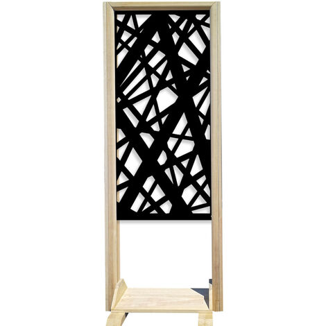 DIAGONAL LARGE - Separè - Paravento modulabile - 70x190cm - in Legno e PVC  Nero