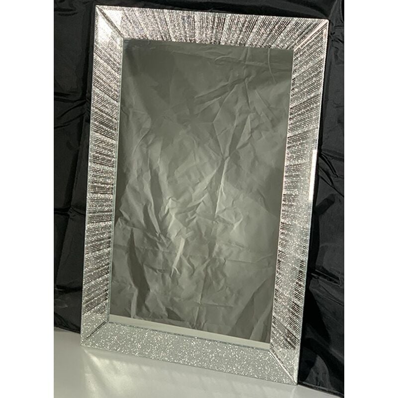 Diagonal lines Silver glitter frame wall mirror girls room bling glitter wall mirror 40x60cm