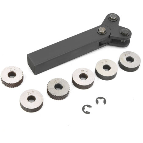 Diagonalrändelset mit Doppelrädern – 7-teiliges Stahlset – 0,5 mm/1 mm/2 mm