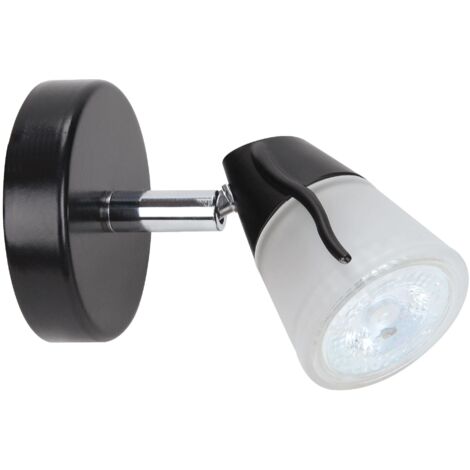 DIAM 01 Spot sur patère GU10 noir a/lpe LED 4W 3000K 500lm incl ARIC 51194