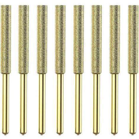 Diamant Affuteur Affuteuse de Chaine Tronçonneuse,Lime à Pierre pour Scie à Chaîne,Gabarit Affutage Chaine,avec 4,8 mm pour Affûter et Poncer,8 Piezas