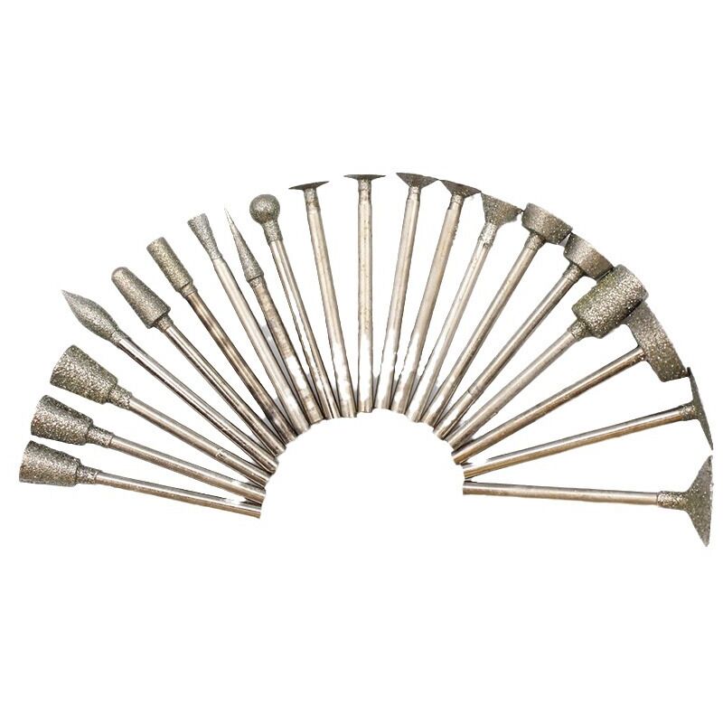 Diamant aiguisage aiguille diamant jade sculpture Tool Set, jade sculpture tête de meulage