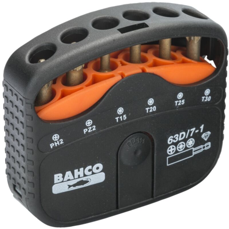 Bahco 1/4 Diamant-Torsions-Schraubendreher-Bitsatz für Phillips-, Pozidriv- und TORX-Schrauben mit Bithalter
