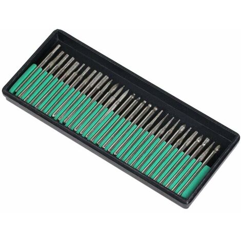 Diamant Burr Bits Percer Verre Métal Gemme pour Dremel Meulage Outil Rotatif, 90 Pcs 1/8-inch (3 mm)