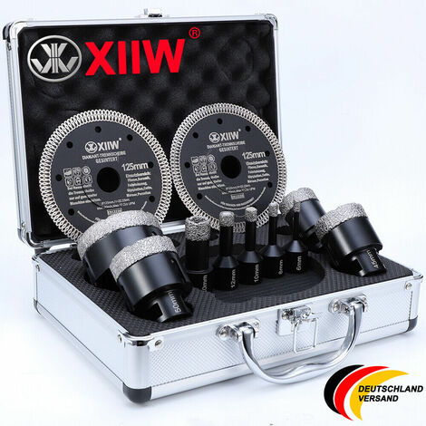 Diamant Fliesenbohrer Set Premium 11 teilig Fliesenbohrer mit Diamantscheibe