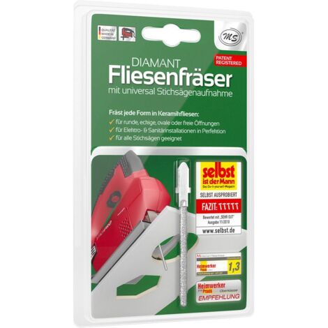 Diamant Fliesenfräser für Stichsägen mit Universal-Aufnahme Fliesenwerkzeug