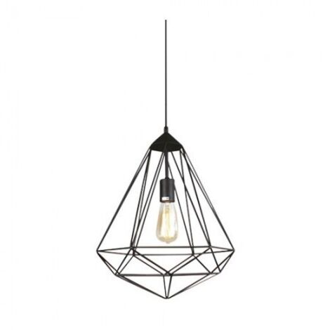 Diamant Pendelleuchte E27 1M Schwarz