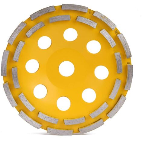 Diamant Schleifteller 180mm x 20mm Schleiftöpfe Turbo Diamant Schleifscheibe doppelreihig für Beton Granit Marmor Naturstein Estrich,Diamant