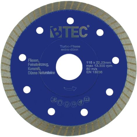 Diamant Trennscheibe Turbo Fliese Ø 115 mm extradünn 1,2 mm Premium blau