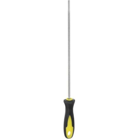 Diamant Tronçonneuse Lime 5/32"(4mm) 80 Grits Haut Dureté Ronde Coupe Affûté Râpe avec Plastique Poignée pour Chaîne Scie Polissage