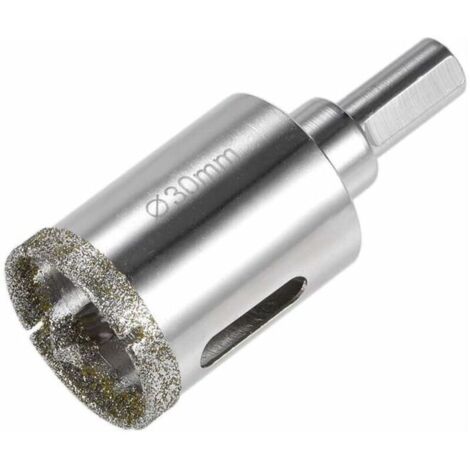 Diamantbohrer für Glaslochsäge mit Zentrierpositionierung, geeignet für Glas, Keramik, Porzellan und Fliesen, 30 mm
