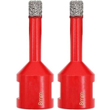 Diamantbohrer-Set für Fliesenbohrungen – 2 Stück 8 mm mit M14-Gewinde zum Bohren von Porzellan, Keramik, Fliesen, Granit, Marmor und Stein