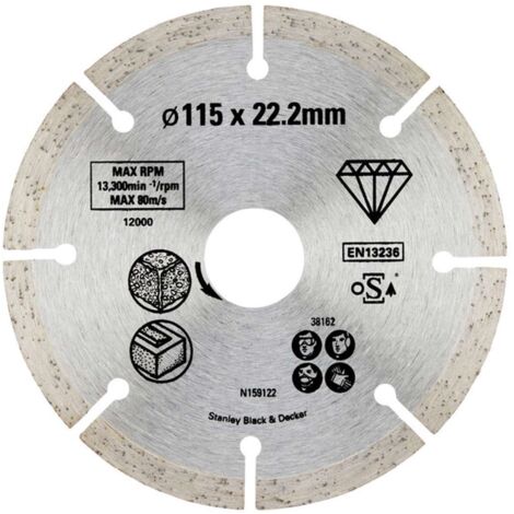 Diamante lama Stanley - segmentato 115 mm