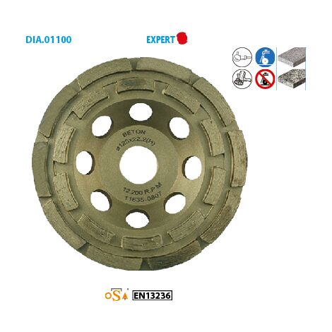Diamantierter Beton-Tablett Experte ø 180 Bohrung 22,23 Stärke 7,0 mm