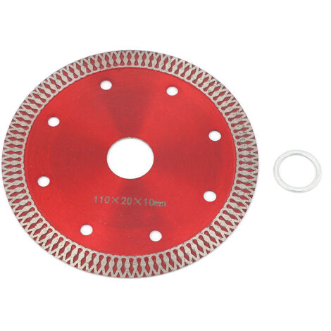 Diamanttrennscheibe 110 x 20 x 10 mm. Rotes Sägeblatt zur Bearbeitung von Microlite-Keramikstein.
