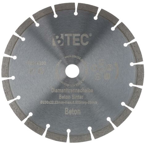 Diamanttrennscheibe Beton Sinter Ø 230 mm Bohrung 22,22 mm