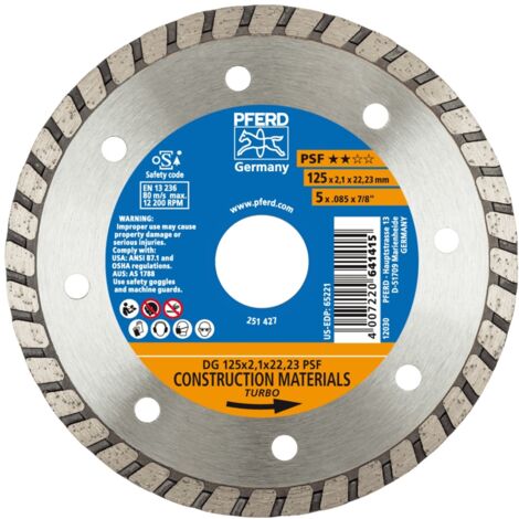 Diamanttrennscheibe DG PSF D.125mm Bohr.22,23mm Seg.-H.7mm Seg.-S.2,1mm PFERD