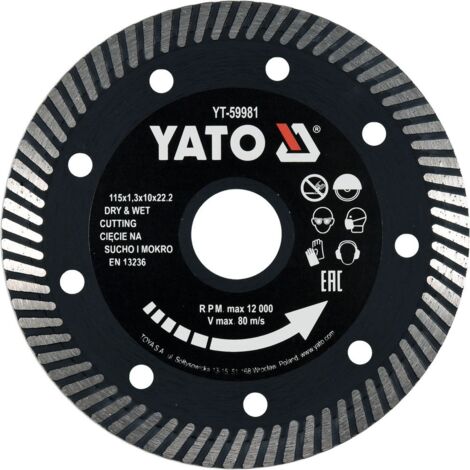 Diamanttrennscheibe Turbo Power Ø 115 125 230 mm Beton Granit Stein +Ø 115 mm (YT-59981)