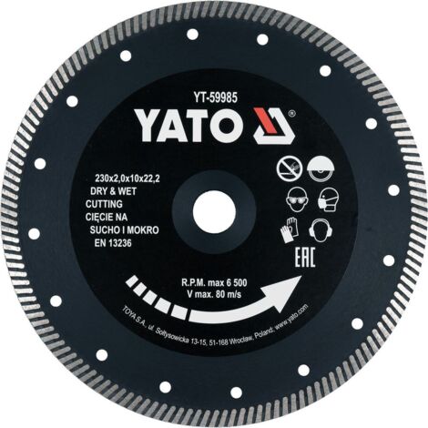 Diamanttrennscheibe Turbo Power Ø 115 125 230 mm Beton Granit Stein +Ø 230 mm (YT-59985)