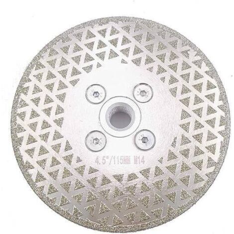 Diamanttrennscheiben 115 mm x M14, galvanisierte doppelseitige Diamant-Trenn- und Schleifscheibe für Stein, Marmor, Fliesen, Granit, Diamanttrennscheiben für Winkelschleifer