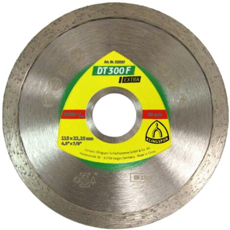 Diamanttrennscheiben DT 300 F Extra Fliesen 115 x 1,6 x 22,23 mm Klingspor