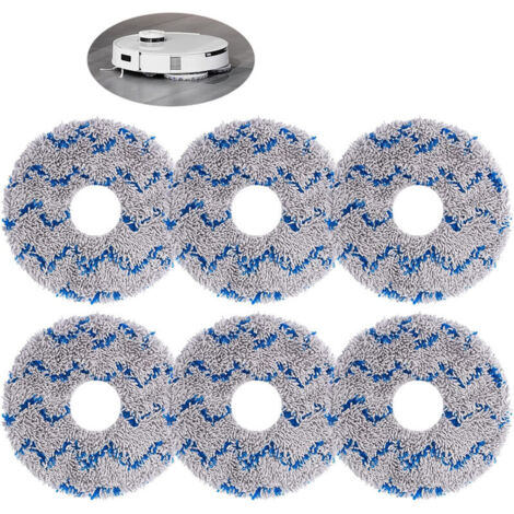 Diametro esterno 13,5 cm, diametro interno 3,5 cm, confezione da 6 panni di ricambio blu per aspirapolvere Ecovacs T20, T20pro, T20max, T20 MAX PLUS, T20 PRO PLUS, accessori per mocio