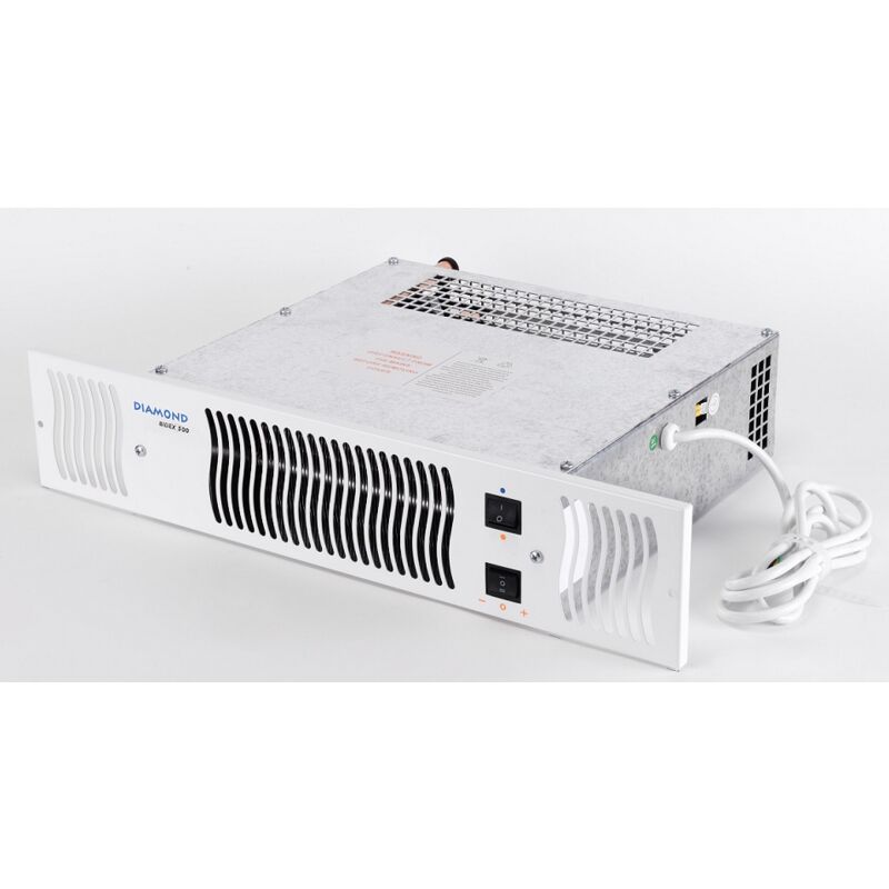 Greenedhouse - Diamond 500 Central Heating Kitchen Plinth Heater: White Grille Under Cupboard Heater