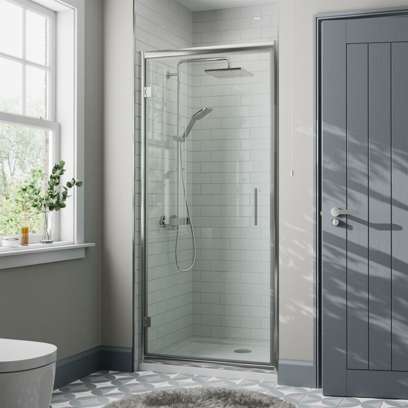 900mm Framed Hinged Bathroom Shower Door Enclosure Walk-In 8mm Safety Glass